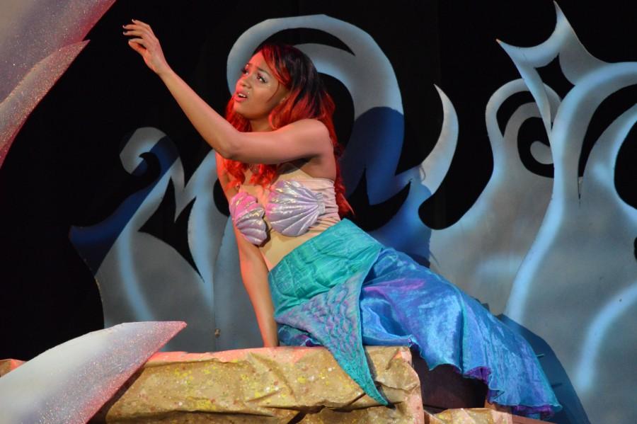 Singing+a+solo%2C+Raven+Bullard%2C+junior%2C+plays+Ariel+in+the+Little+Mermaid+musical.+The+production+took+place+from+Feb.+26+to+27+in+the+auditorium.