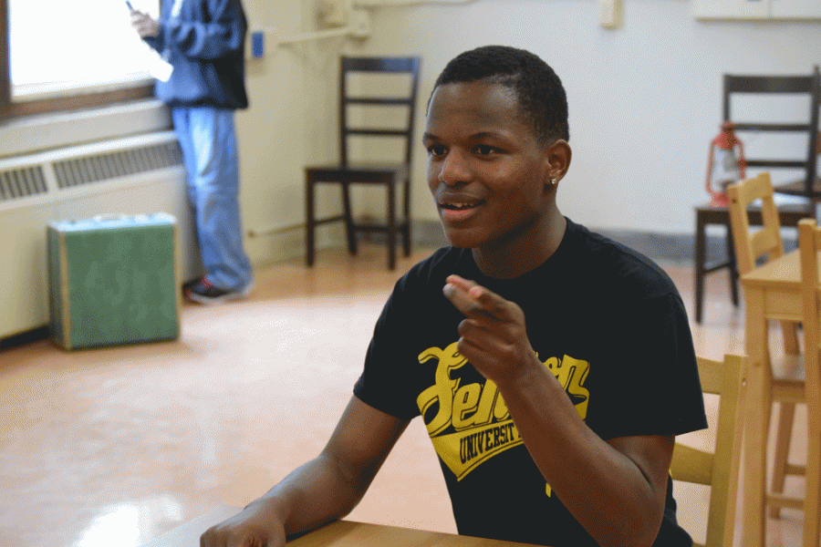 Reginald lee, senior, plays one of the main characters, George Gibbs, in "Our Town." "I started acting in first grade-I was a bus driver," Lee said. "I've always been interested in acting." 