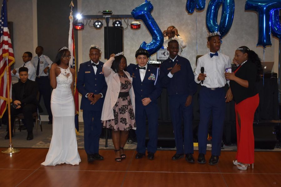 JROTC+Royal+Court+gathers+together+for+a+group+photo