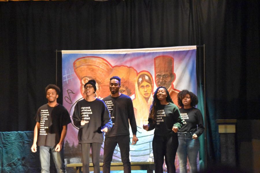 Actors from the Black Rep, an African American theatre group, preform for students in the little theatre on February 19th.