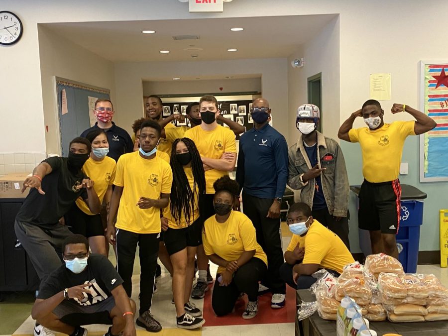 The JROTC, seen here after their field day. 