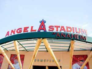 Anaheim,CA/Los Angeles. Oct 29 2016, The main entrance of Angel Stadium, a major league baseball team in Anaheim,CA.